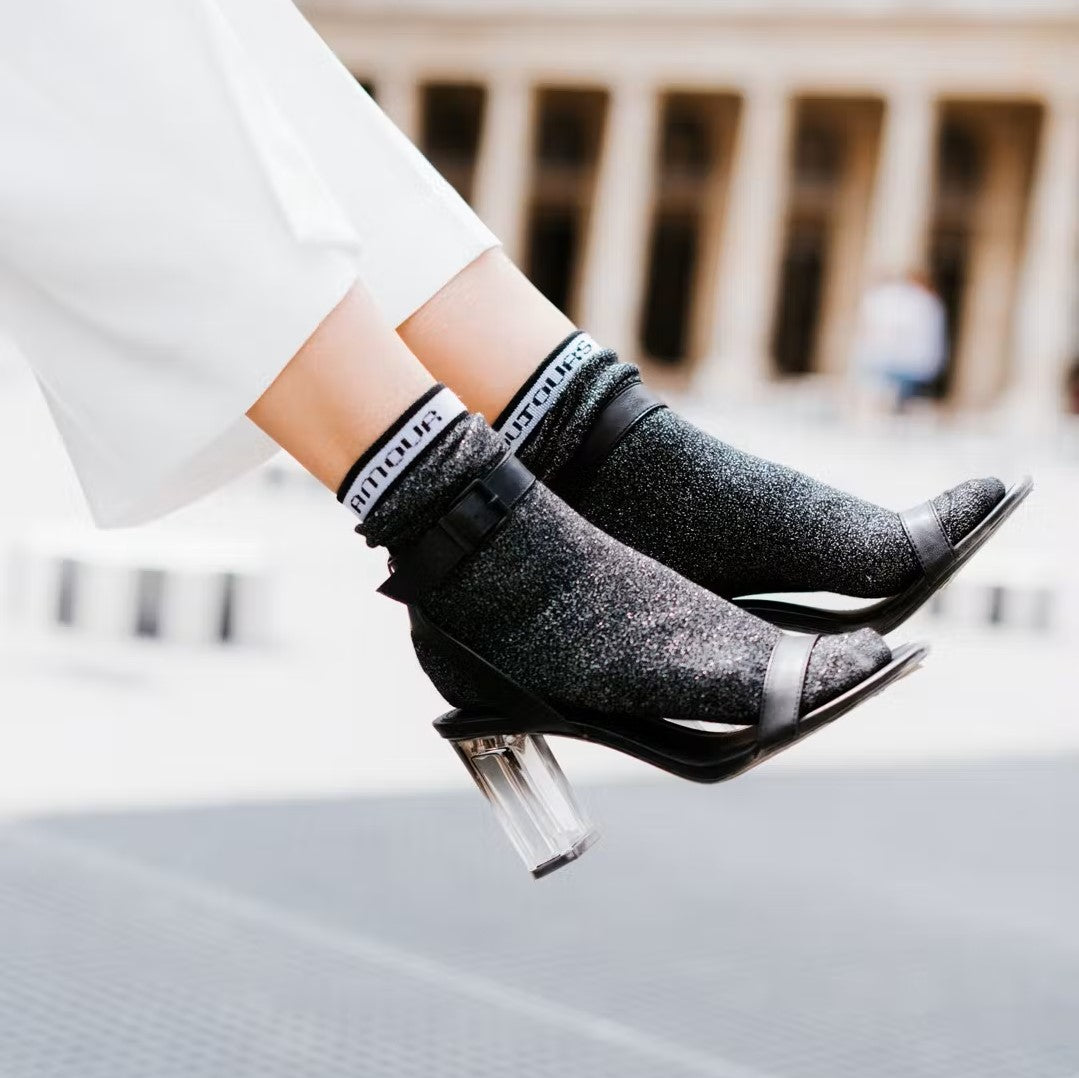 Chaussettes à paillettes | Amour Toujours en noir