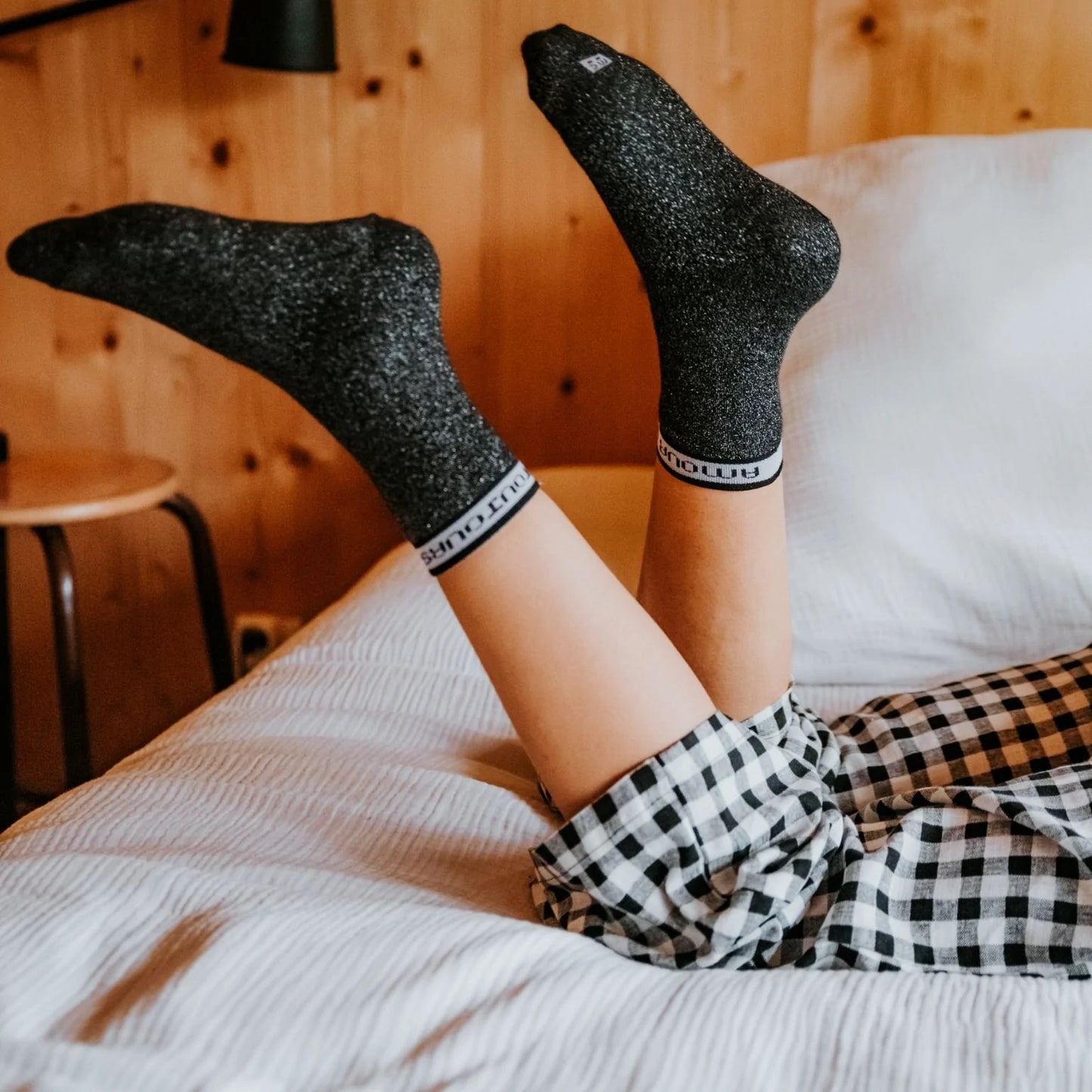 Chaussettes à paillettes | Amour Toujours en noir