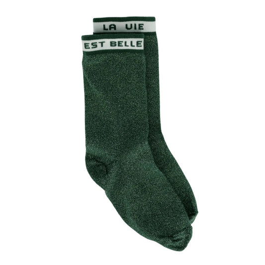 Chaussettes à paillettes | La Vie est Belle en vert
