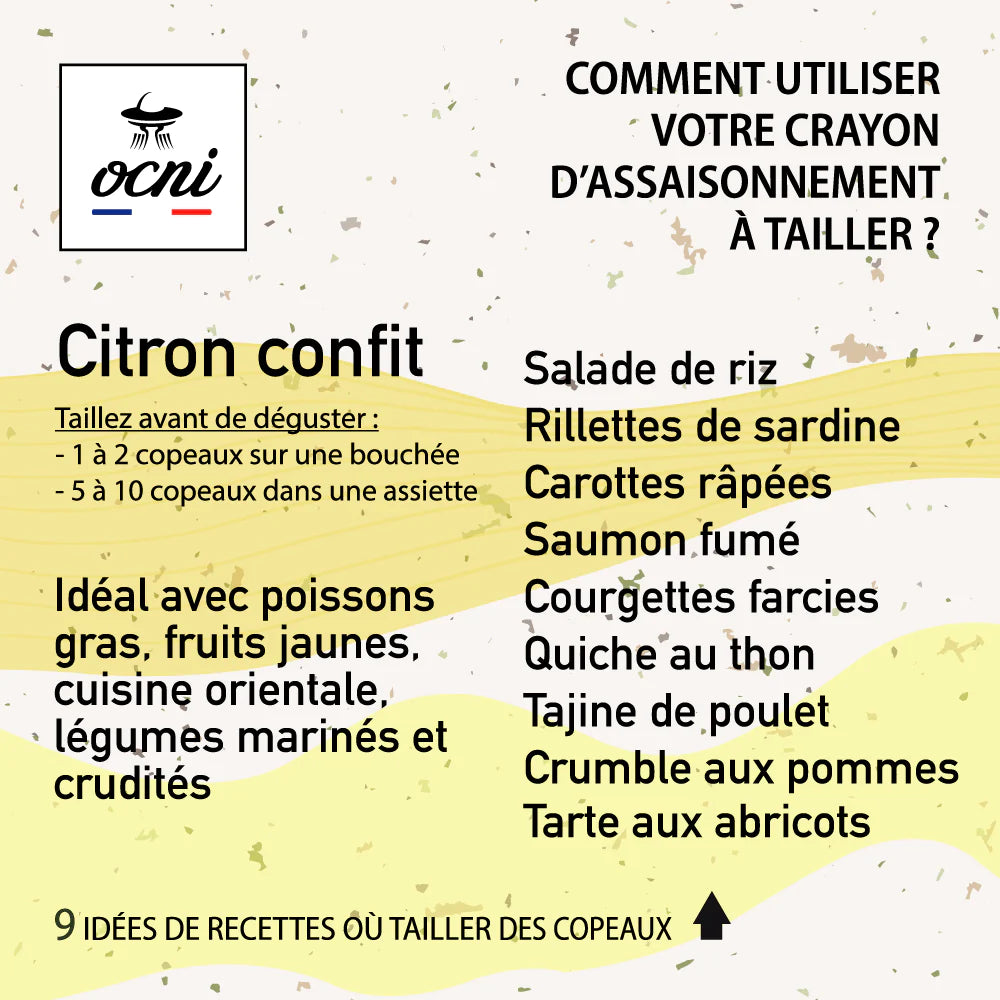 Crayon d'assaisonnement à tailler | Citron confit bio