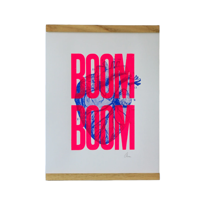 Poster - Signed screen print | Boom Boom neon pink