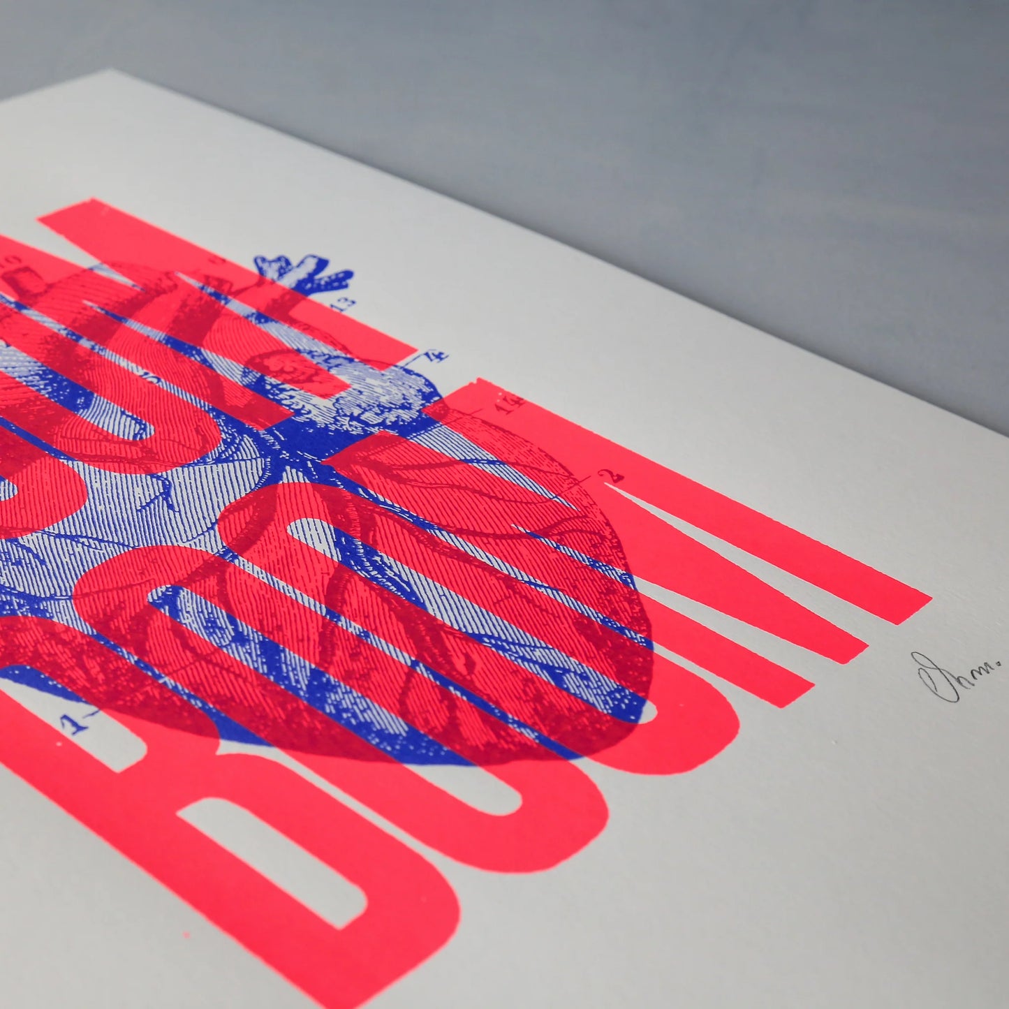 Poster - Signed screen print | Boom Boom neon pink
