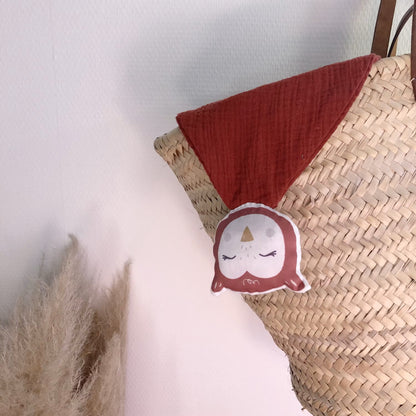 Doudou en double gaze | Hibou