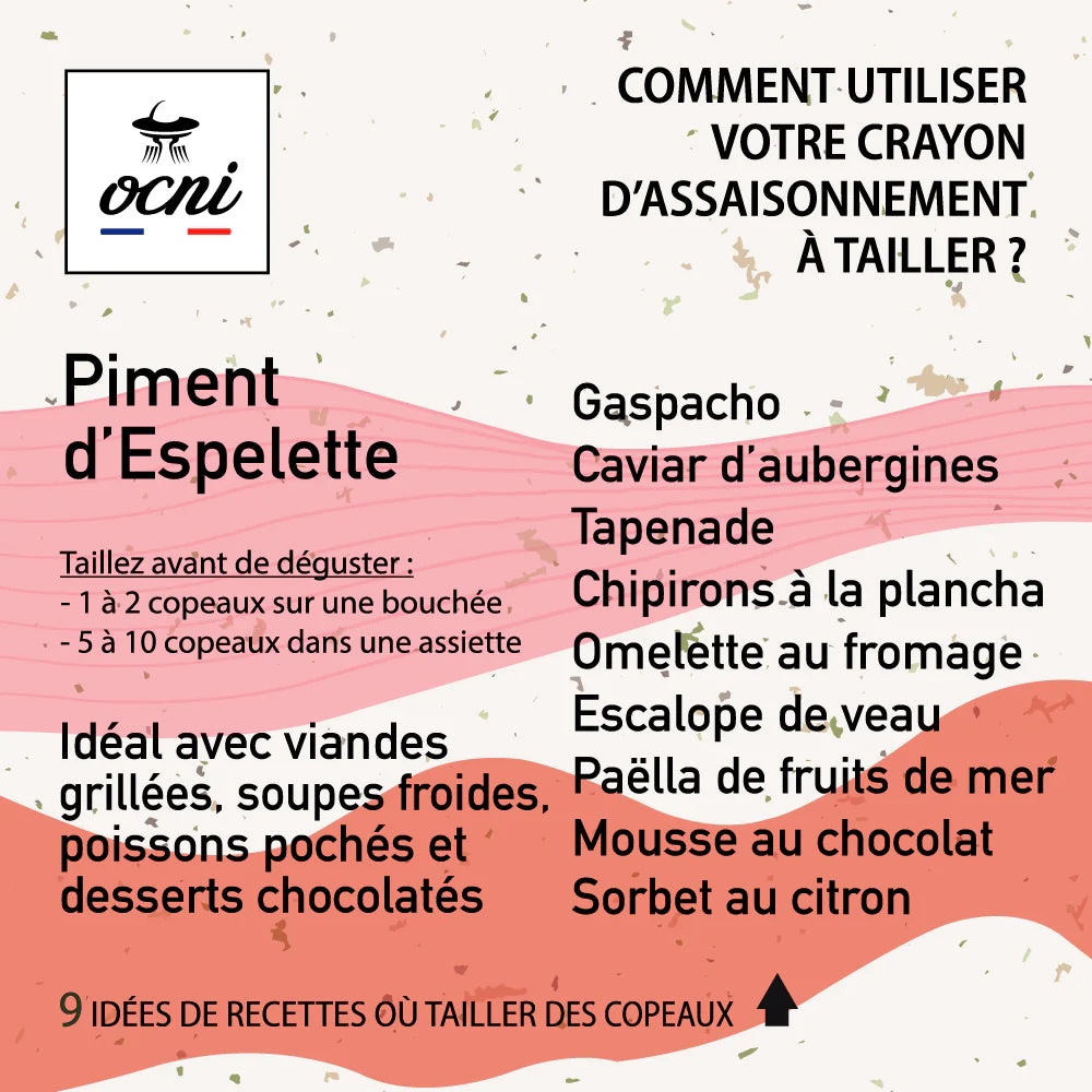 Crayon d'assaisonnement à tailler | Piment d'Espelette bio