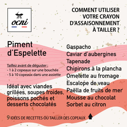 Crayon d'assaisonnement à tailler | Piment d'Espelette bio