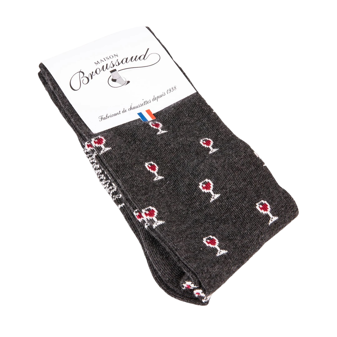 Chaussettes | Les Épicuriens Gris/Bordeaux