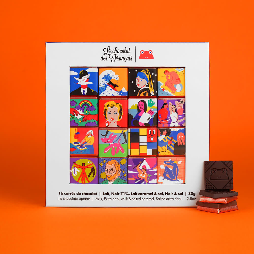 Coffret de 16 carrés de chocolat bio | Histoire de l'Art
