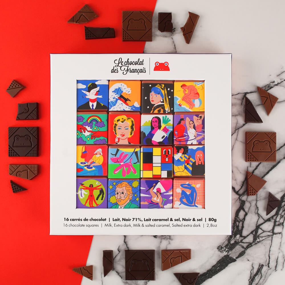 Coffret de 16 carrés de chocolat bio | Histoire de l'Art