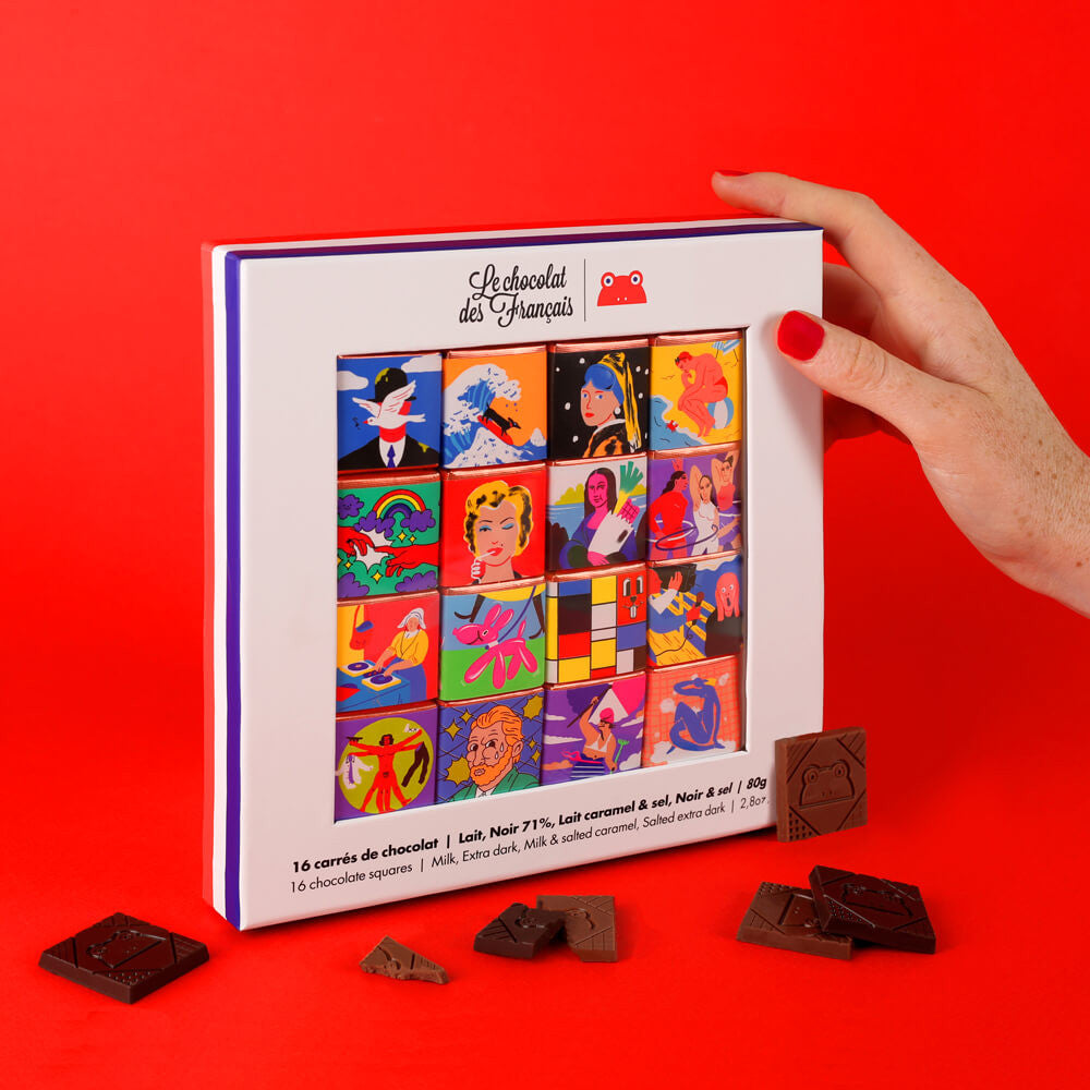Coffret de 16 carrés de chocolat bio | Histoire de l'Art