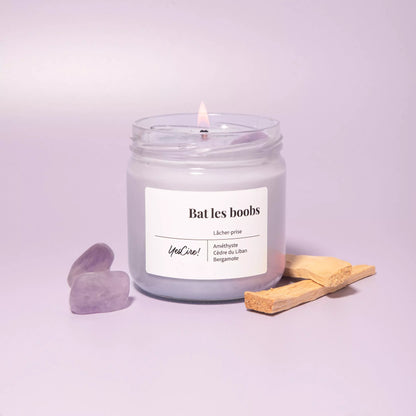 Lithotherapy candle | Beat the Boobs | Amethyst "let go"