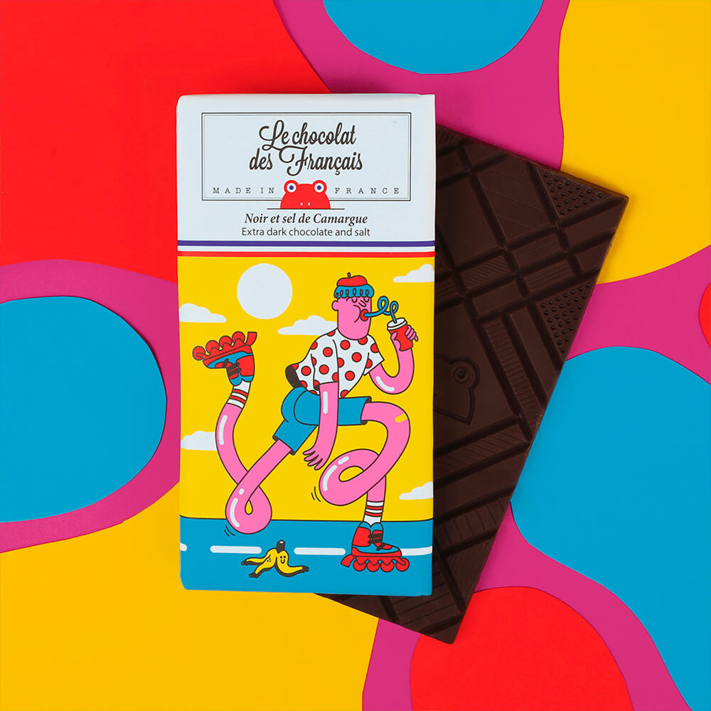Tablette de chocolat | Noir & sel de Camargue | Les rollers