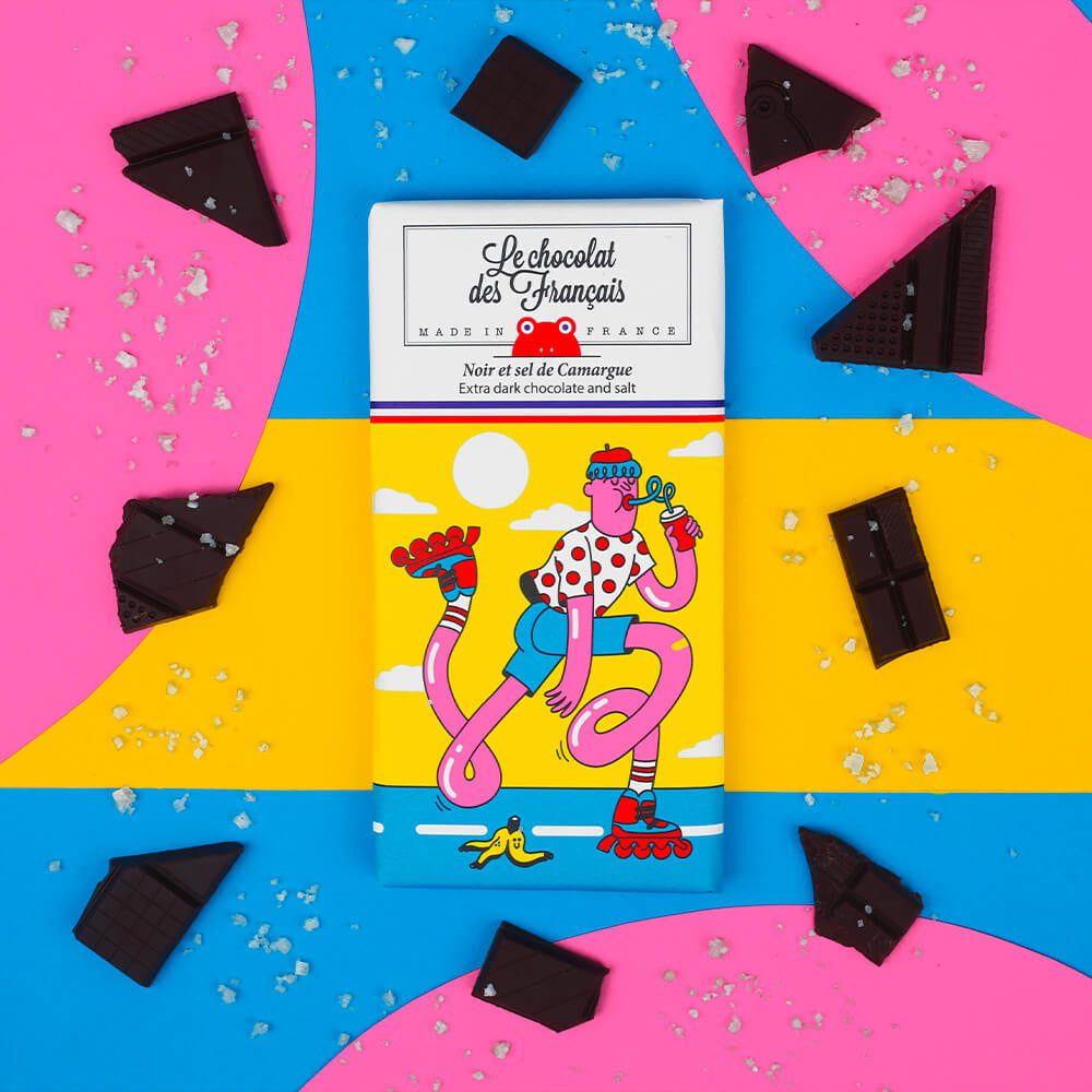 Tablette de chocolat | Noir & sel de Camargue | Les rollers