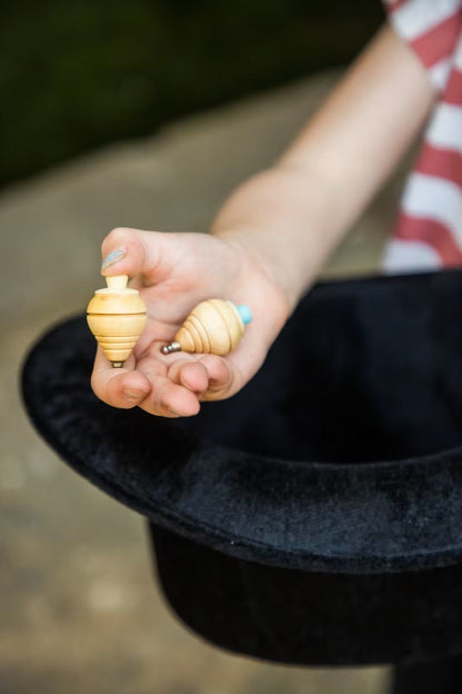 Timeless wooden toy | Mini spinning top 