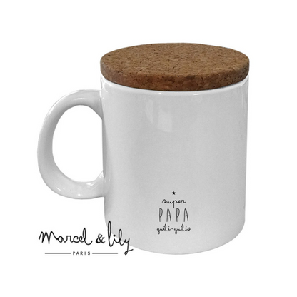 Mug with cork lid| Daddy, the king of tickles