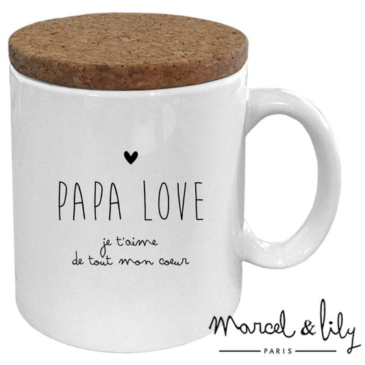 Mug avec son couvercle en liège| Papa Love