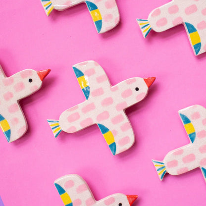 Oiseau en Céramique | Rose
