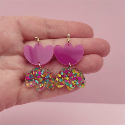 Boucles d’oreilles | Rosette violine