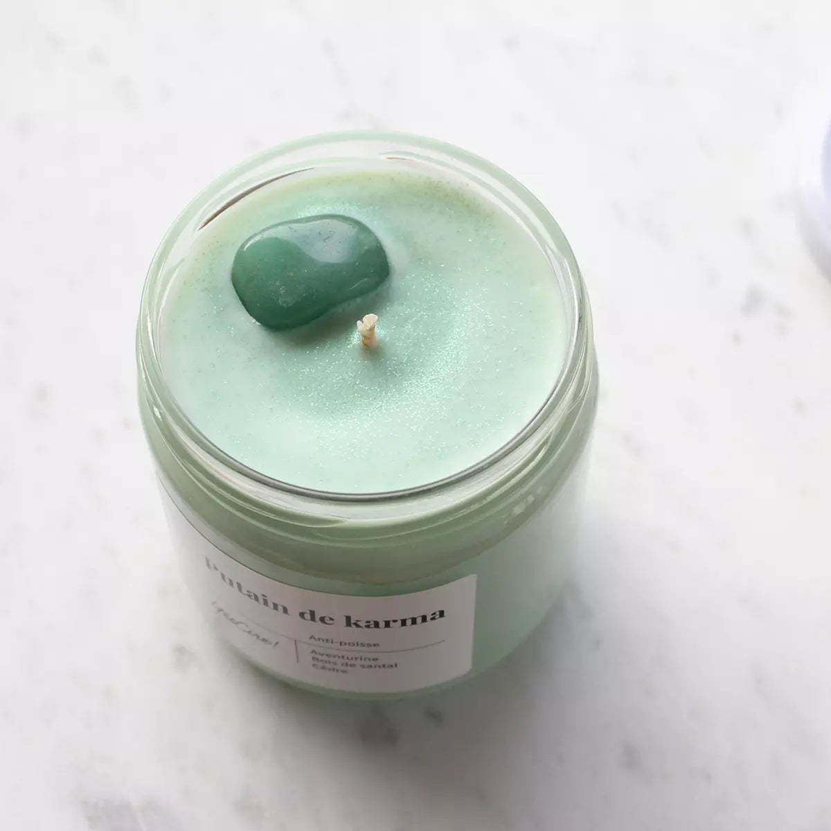 Lithotherapy candle | Fucking karma | "Anti-bad luck" aventurine