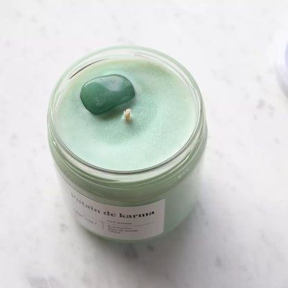 Lithotherapy candle | Fucking karma | "Anti-bad luck" aventurine