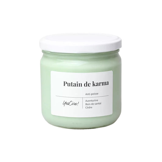 Lithotherapy candle | Fucking karma | "Anti-bad luck" aventurine