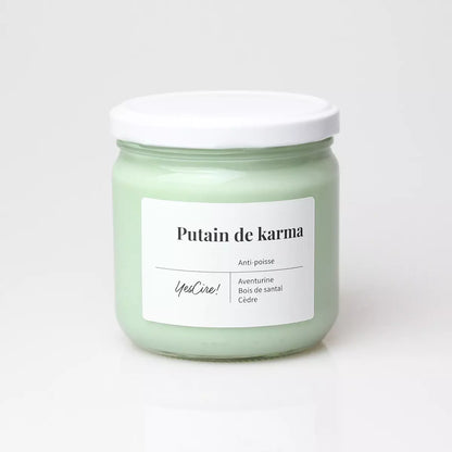 Lithotherapy candle | Fucking karma | "Anti-bad luck" aventurine