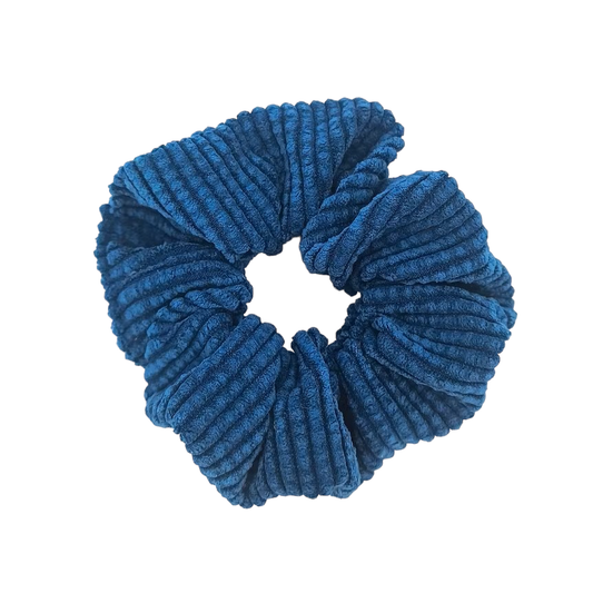 Scrunchie en velours côtelé | Bleu saphir
