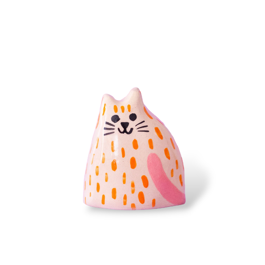 Sculpture en céramique | Baby cat orange