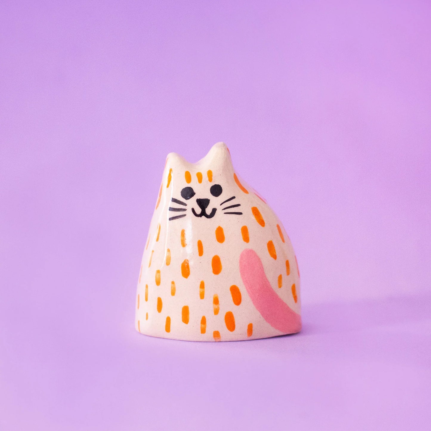 Sculpture en céramique | Baby cat orange