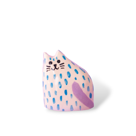 Sculpture en céramique | Baby cat bleu
