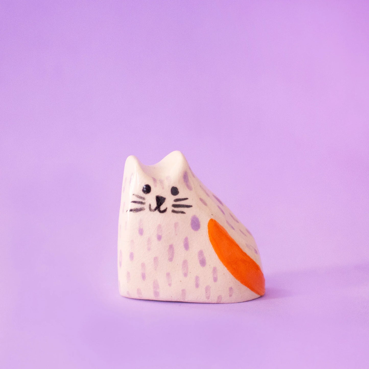 Sculpture en céramique | Baby cat violet