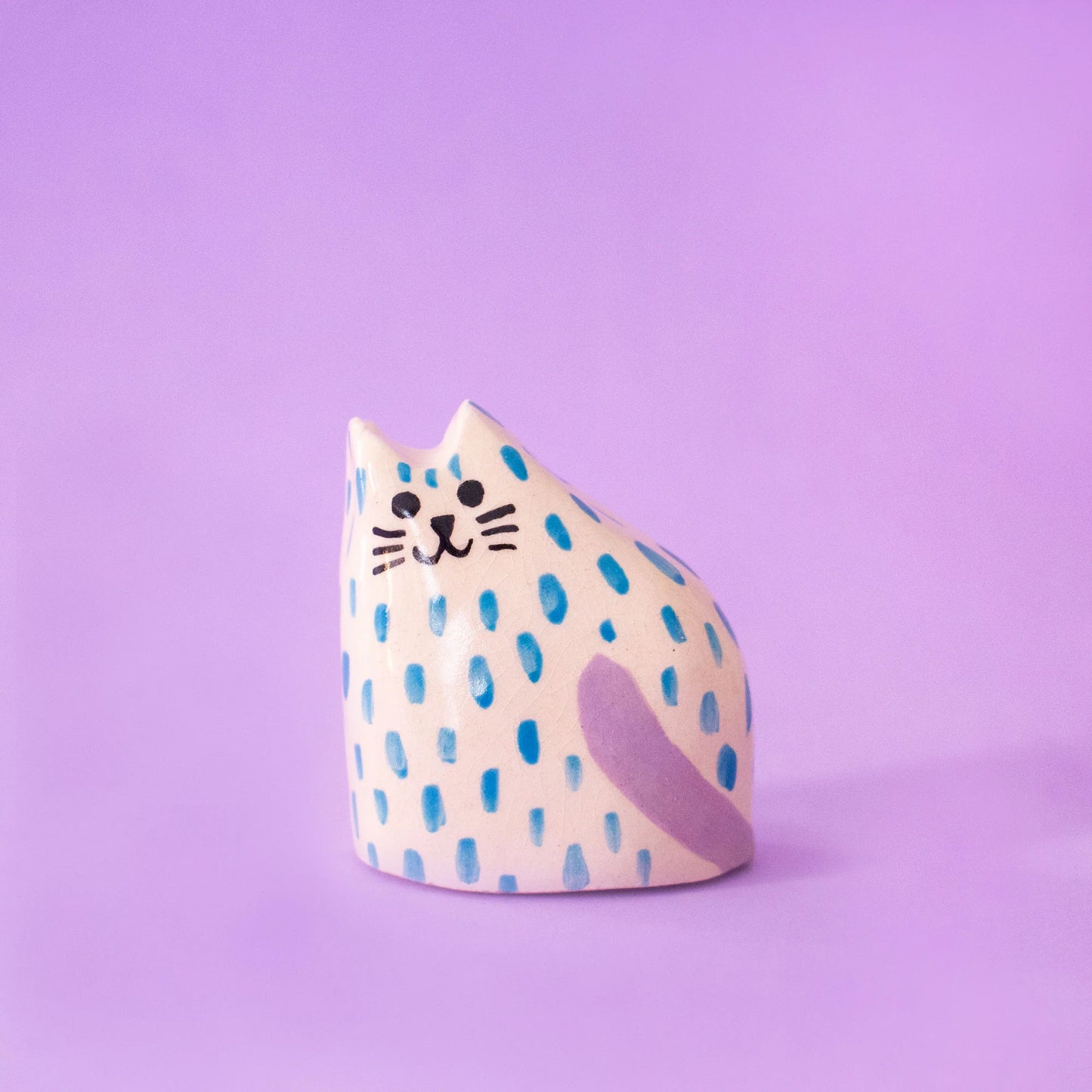 Sculpture en céramique | Baby cat bleu