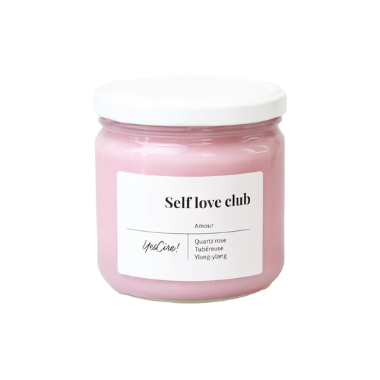 Lithotherapy candle | Self love club | Rose quartz “love”