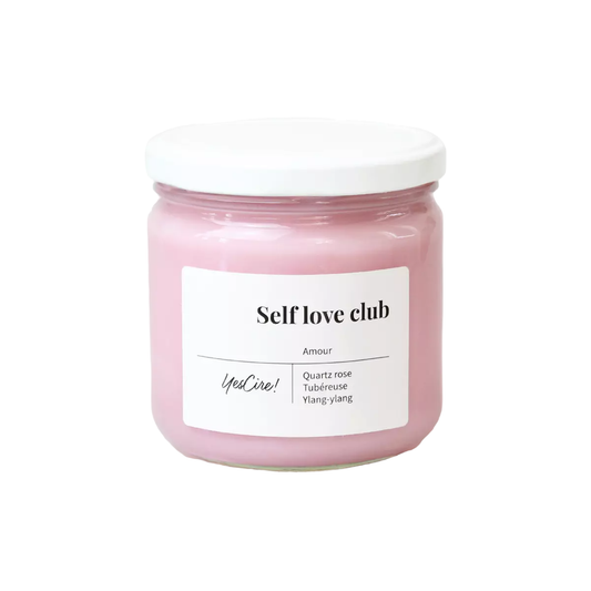 Bougie lithothérapie | Self love club | Quartz rose "amour"