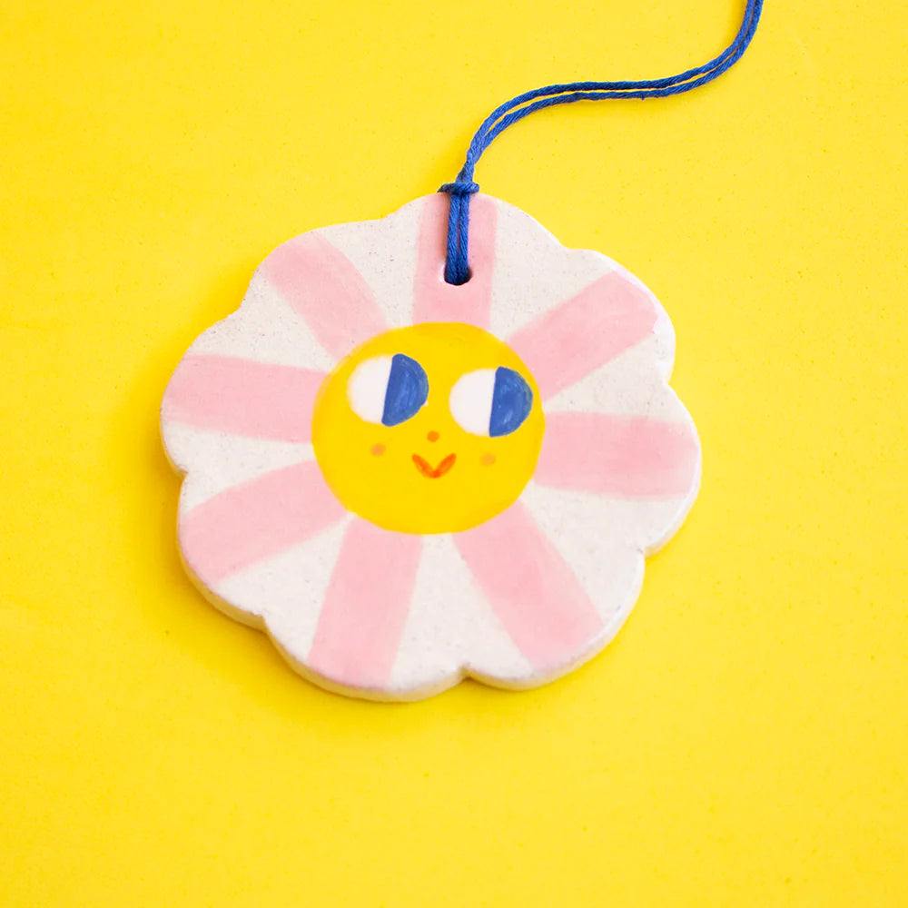Suspension en céramique | Pink flower