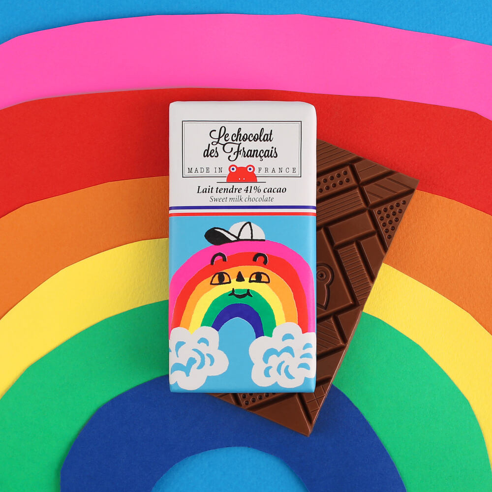 Mini tablette de chocolat | Lait tendre 41% | Arc-en-ciel