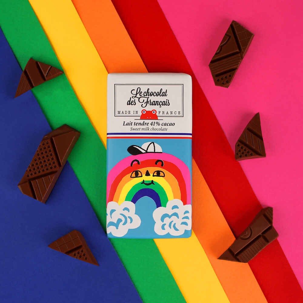 Mini tablette de chocolat | Lait tendre 41% | Arc-en-ciel