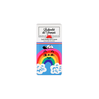 Mini tablette de chocolat | Lait tendre 41% | Arc-en-ciel