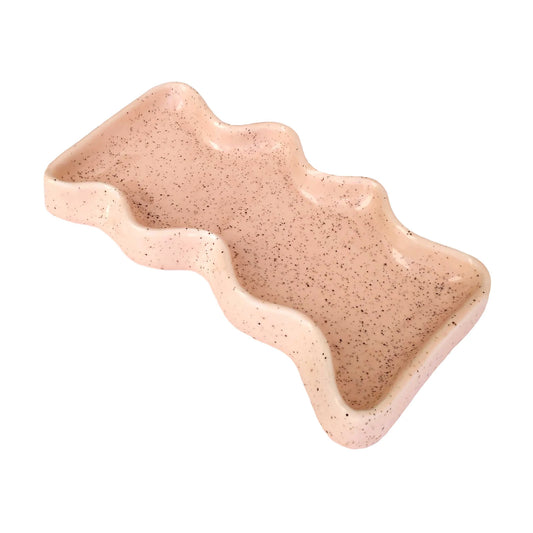 Ceramic wave tray | Peach rectangle
