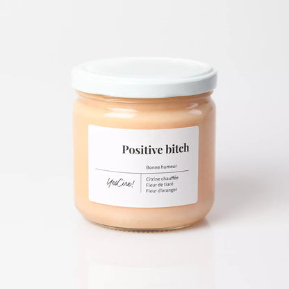 Bougie lithothérapie | Positive bitch | Citrine “bonne humeur”