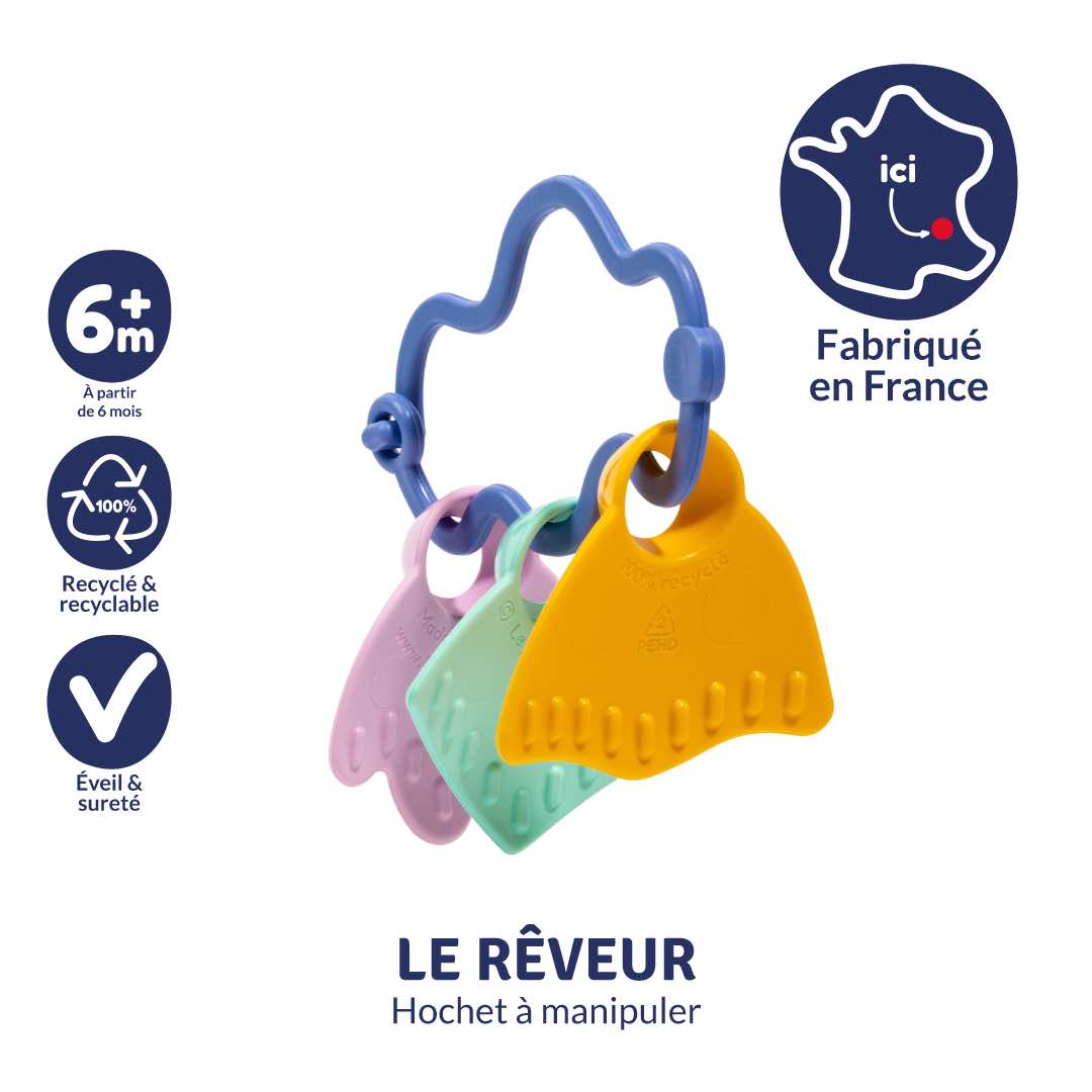 Hochet à manipuler | Le Rêveur – Bleu