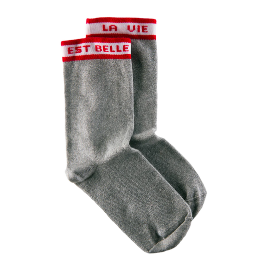 Glitter Socks | Life is Beautiful in silver