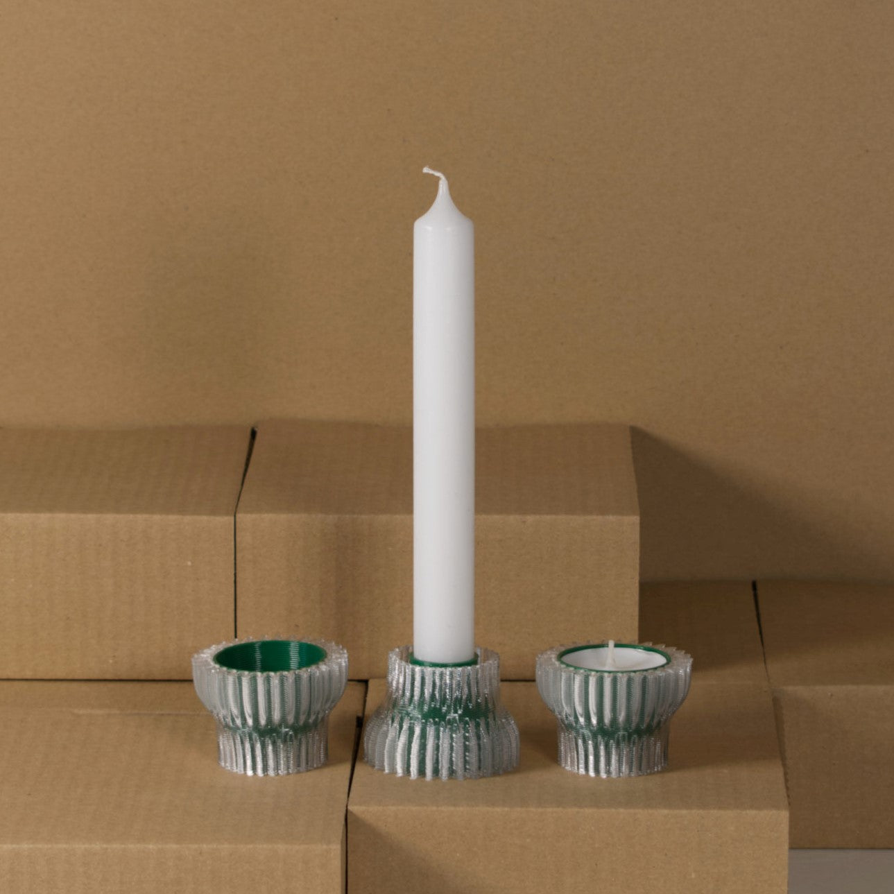 Double candle holder 2.20 | Green