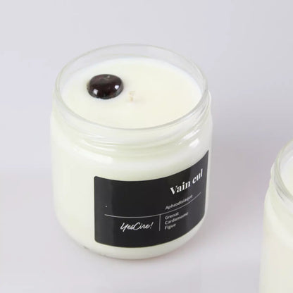 Lithotherapy candle | Vain Ass | “Aphrodisiac” red garnet