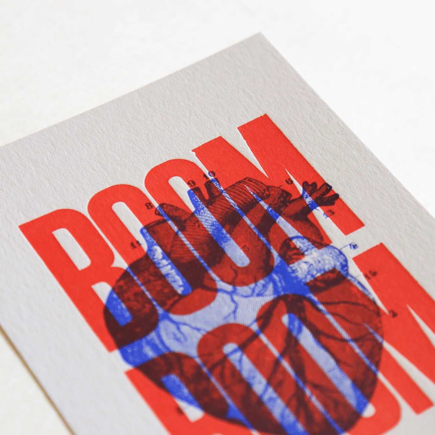 Letterpress card | Boom boom red