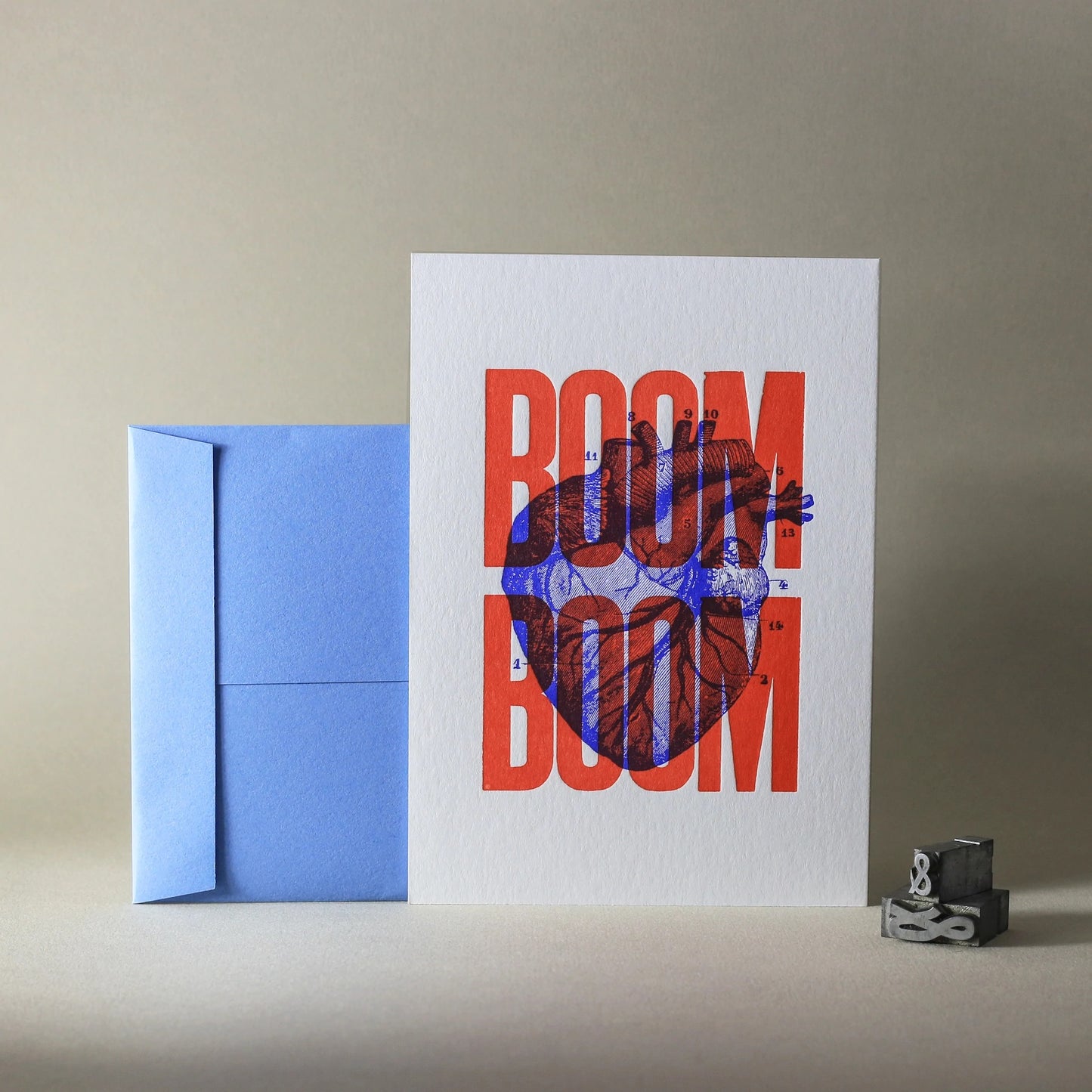 Carte letterpress | Boom boom rouge