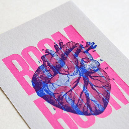 Letterpress card | Boom boom pink