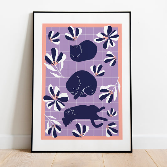 Affiche | Les chats fleuris