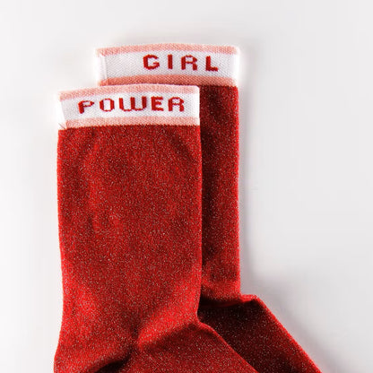 Glitter Socks | Girl Power in Red