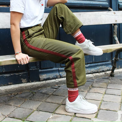 Chaussettes à paillettes | Girl Power en rouge