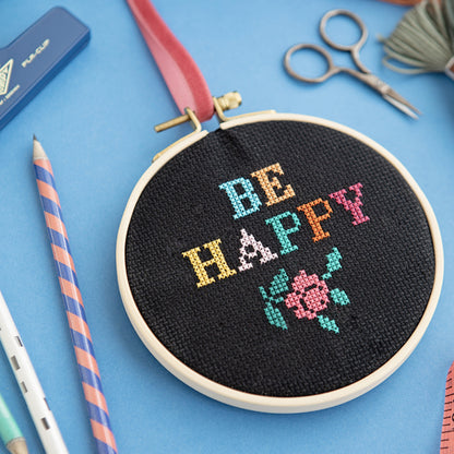 Cross stitch kit | be happy
